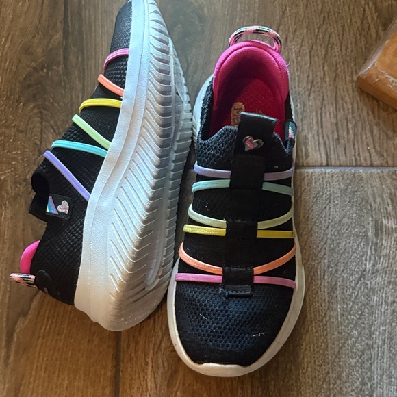 Skechers Black Sneakers with Rainbow Straps - Picture 4 of 9